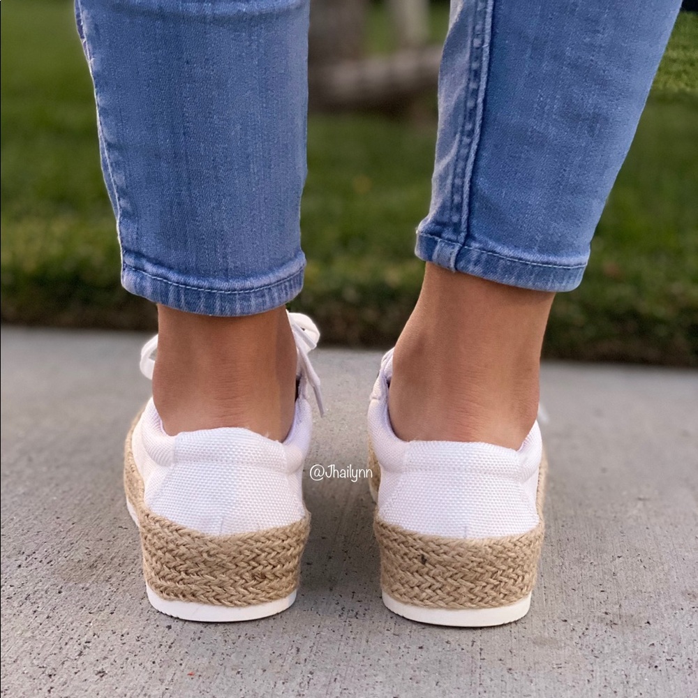 LAST SIZE 6, White canvas Espadrille sneaker - Picture 6 of 6